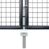 Mesh Garden Gate Galvanised Steel 400x150 cm Grey