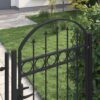 Fence Gate with Arched Top Steel 104x175 cm Black