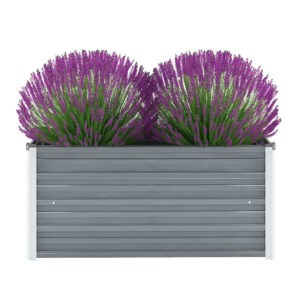 Garden Raised Bed Galvanised Steel 100x40x45 cm Grey