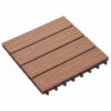 11 pcs Decking Tiles Deep Embossed WPC 30x30 cm 1 sqm Light Brown