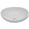 Bathroom Basin with Mixer Tap Ceramic Oval White