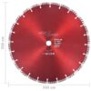 Diamond Cutting Disc with Turbo Steel 350 mm
