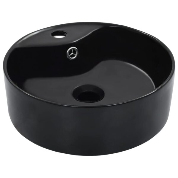 8718475719908_a_en_hd_1.jpg Wash Basin with Overflow 36x13 cm Ceramic Black
