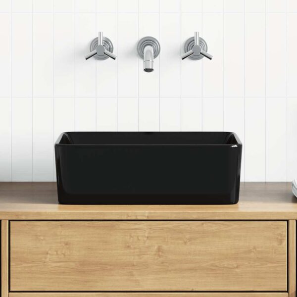 Wash Basin 40x30x13 cm Ceramic Black