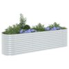Garden Raised Bed 320x80x81 cm Galvanised Steel Silver