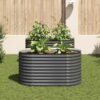 Garden Raised Bed 160x80x81 cm Galvanised Steel Grey