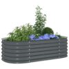 Garden Raised Bed 160x80x44 cm Galvanised Steel Grey