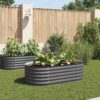 Garden Raised Bed 160x80x44 cm Galvanised Steel Grey