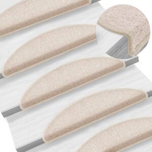 Stair Mats 15 pcs 56x17x3 cm Taupe Half Round