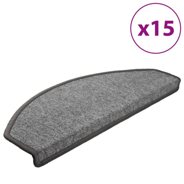 Stair Mats 15 pcs 65x24x4 cm Dark Grey Half Round Large