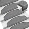 Stair Mats 15 pcs 65x24x4 cm Dark Grey Half Round Large
