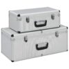Storage Cases 2 pcs Silver Aluminium