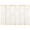 6-Panel Room Divider Cream 240x170x4 cm Fabric