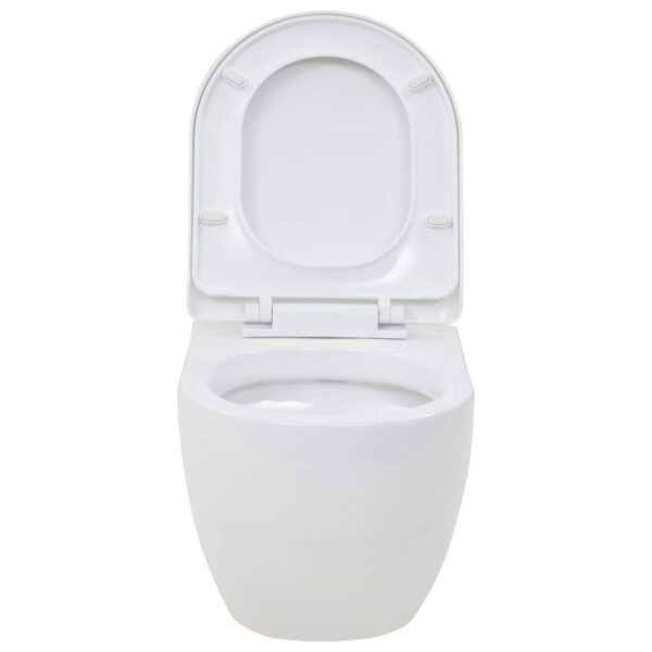 Wall-Hung Toilet with Concealed Cistern Ceramic White