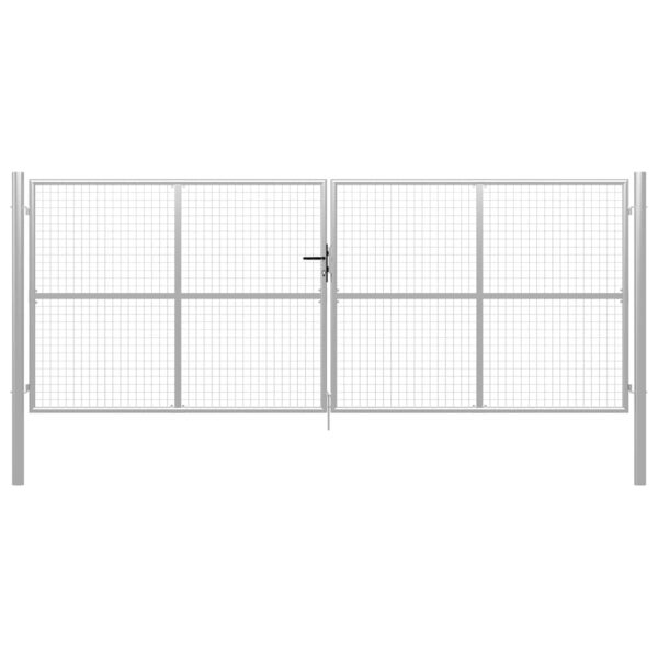 8718475735816_a_en_hd_1.jpg Garden Gate Galvanised Steel 400x150 cm Silver