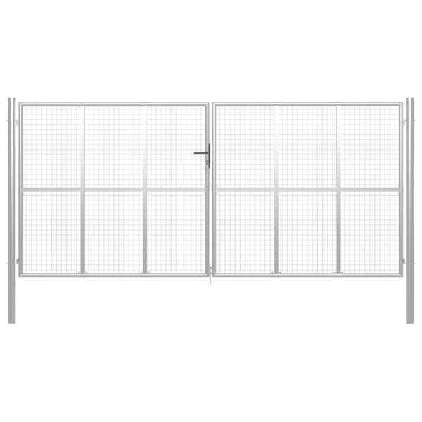 Garden Gate Galvanised Steel 400x175 cm Silver