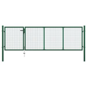Garden Gate Steel 350x100 cm Green