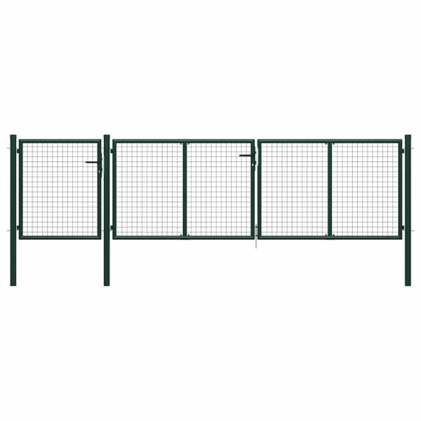 Garden Gate Steel 400x75 cm Green