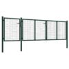 Garden Gate Steel 400x100 cm Green