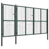 Garden Gate Steel 400x150 cm Green