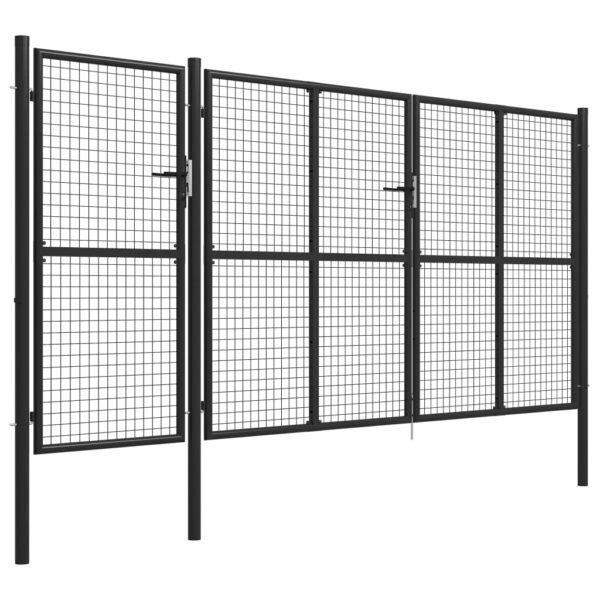 Garden Gate Steel 400x150 cm Anthracite