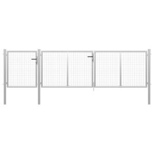 Garden Gate Steel 400x100 cm Silver