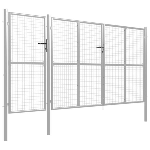 Garden Gate Steel 400x150 cm Silver