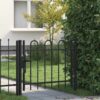Single Door Fence Gate with Hoop Top 100 x 75 cm