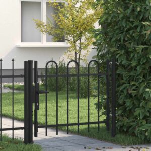 Single Door Fence Gate with Hoop Top 100 x 75 cm