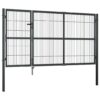 Garden Gate with Posts Steel 350x140 cm Anthracite