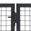 Garden Gate with Posts Steel 350x140 cm Anthracite