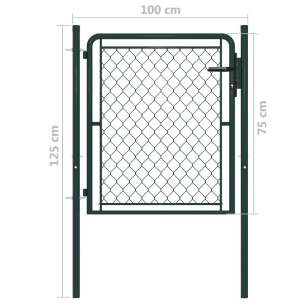 Garden Gate Steel 100x75 cm Green