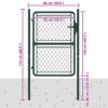 Garden Gate Steel 100x125 cm Green