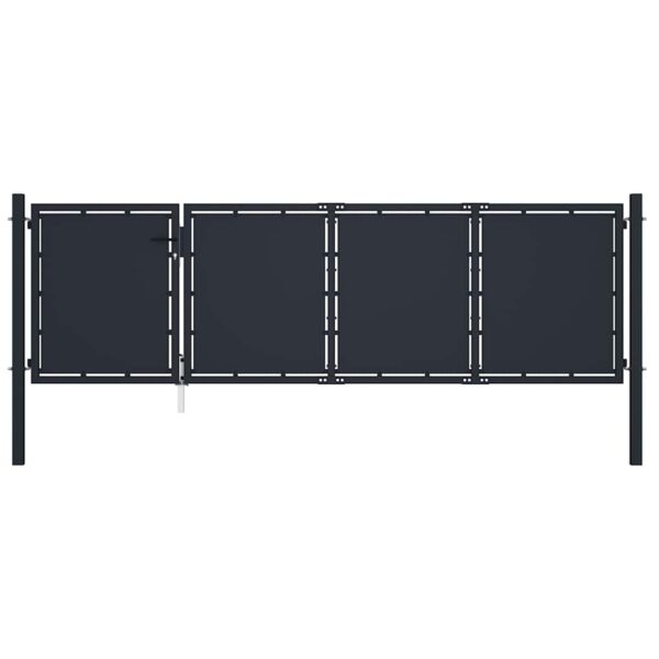 Garden Gate Steel 350x100 cm Anthracite