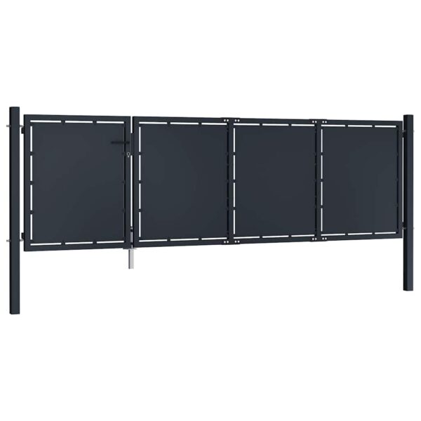 Garden Gate Steel 350x100 cm Anthracite