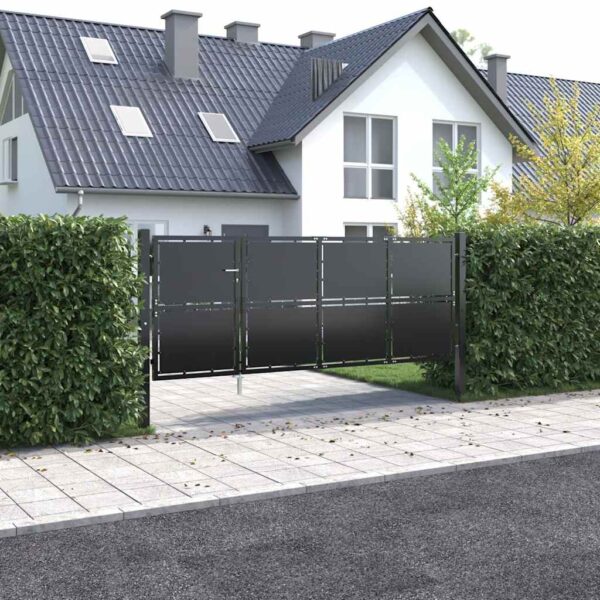 Garden Gate Steel 350x125 cm Anthracite