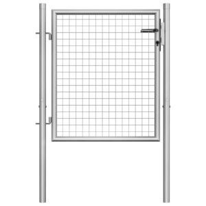 Garden Gate Galvanised Steel 100x75 cm Silver