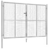 Garden Gate Galvanised Steel 300x175 cm Silver