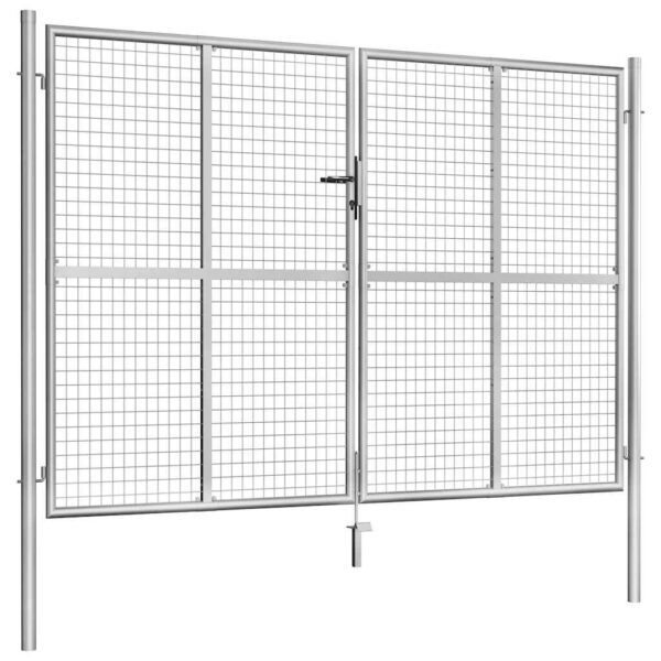 Garden Gate Galvanised Steel 300x175 cm Silver