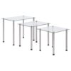Nesting Tables 3 pcs Transparent Tempered Glass