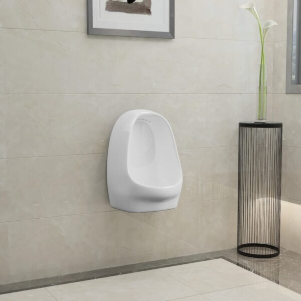 Wall Hung Urinal with Flush Valve Ceramic White