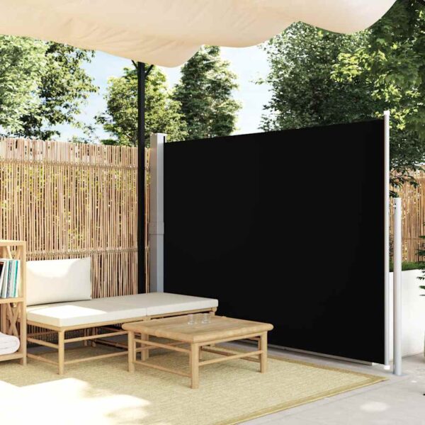 Patio Terrace Side awning 160 x 300 cm Black