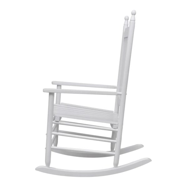 Rocking Chair with Curved Seat White Wood