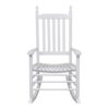 Rocking Chair with Curved Seat White Wood