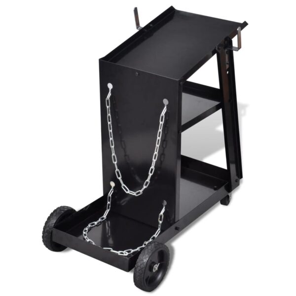 8718475870067_g_en_hd_3.jpg Welding Cart Black Trolley with 3 Shelves Workshop Organiser