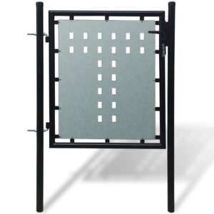 Black Single Door Fence Gate 100x75 cm