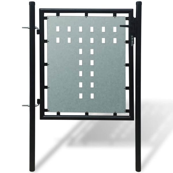 Black Single Door Fence Gate 100x75 cm