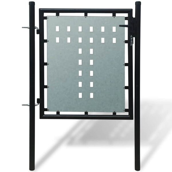 Black Single Door Fence Gate 100x100 cm