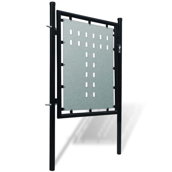 Black Single Door Fence Gate 100x100 cm