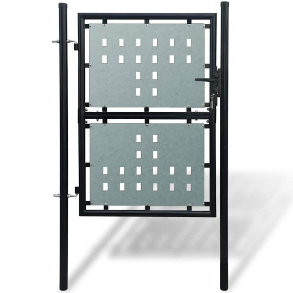 Black Single Door Fence Gate 100x150 cm